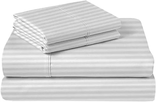 Vista 17 de Rajlinen Juego de sábanas de 4 piezas tamaño individual, juego de sábanas 100% algodón, sábanas de lujo para hotel con bolsillos profundos de hasta