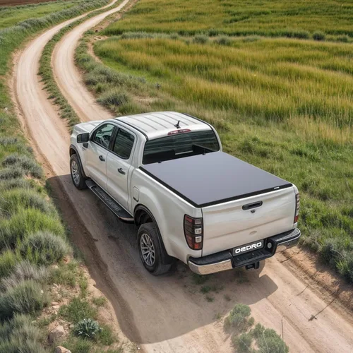 Vista 7 de oEdRo - Cubierta suave de cuatro pliegues para plataforma de camioneta, Tonneau, compatible con Toyota Tundra 2014-2021 (Excl. Trail) plataforma