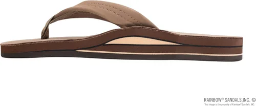 Vista 2 de Rainbow Sandals Sandalias de cuero premium de doble capa para mujer con soporte de arco
