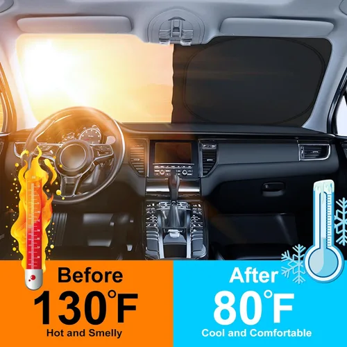 Vista 4 de Parasol para parabrisas de ajuste personalizado para BMW X1 F48 2016-2022, accesorios plegable, bloqueador solar protege el automóvil de los rayos