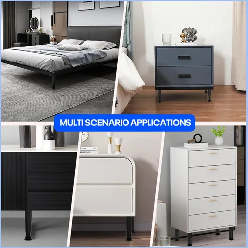 Vista 7 de Patas de soporte de cama central de altura ajustable para estante caído, patas de muebles para marco, listón y elevador, altura ajustable de 3.5 a