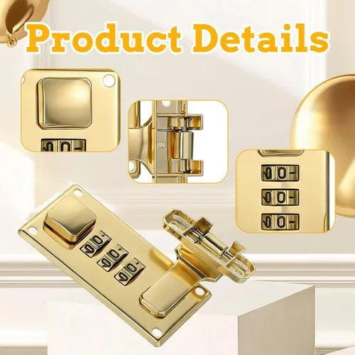 Vista 3 de 2 cerraduras de combinación de equipaje, cerrojo para caja de herramientas, combinación de 3 dígitos, cerradura de contraseña para equipaje y maleta