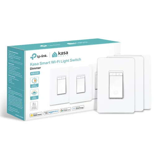 Vista 7 de Kasa Apple HomeKit - Interruptor de atenuación inteligente KS220, un solo polo, requiere cable neutro, interruptor de luz Wi-Fi de 2.4 GHz, funciona