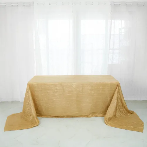 Vista 14 de Mantel rectangular de tafetán arrugado de acordeón de 90 x 132 pulgadas, manteles de boda, manteles de mesa, decoración de eventos, manteles