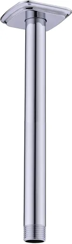 Vista 21 de Brazo de ducha con brida de acero inoxidable de 4 pulgadas, extensión recta montada en el techo para cabezal de ducha de lluvia superior, níquel