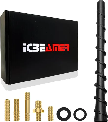 Vista 82 de ICBEAMER 3 inch / 76 mm MINI Mexican Mexico Flag Automotive Antenna with Internal Copper Coil Universal Fit AM/FM Radio Antenna Replacement