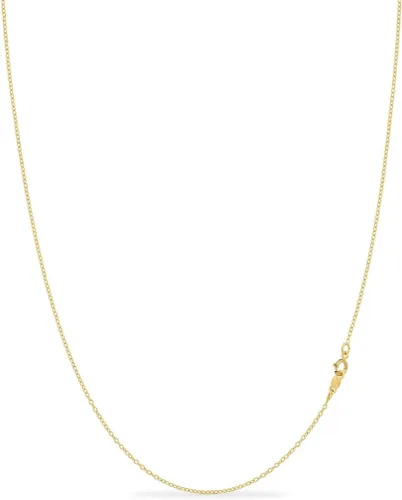 KEZEF Cadena de plata de ley 925 de 16 a 36 pulgadas, eslabones de pulgadas para mujer, de plata, oro rosa u oro de 18 quilates, fabricado en Italia