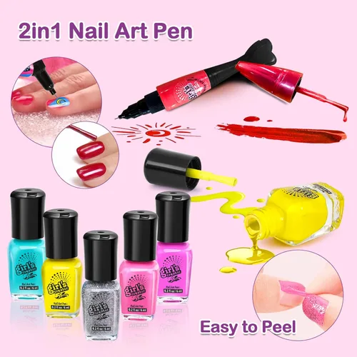 Vista 5 de Kit de esmalte de uñas para niños de 5 piezas y juego de esmalte de uñas