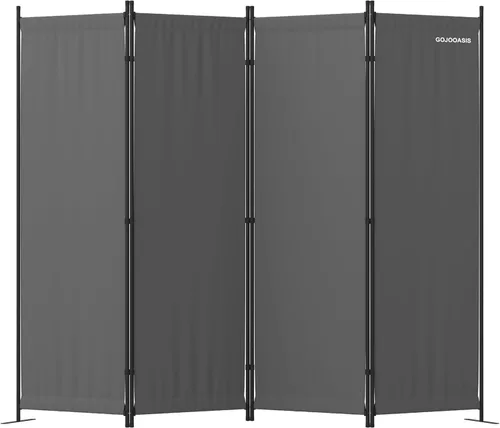 Vista 6 de GOJOOASIS Divisor de habitación de 4 paneles plegable pantalla de privacidad para el hogar, oficina, decoración de dormitorio (beige)
