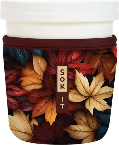 Vista 85 de Sok It IceCreamSok Cubierta de Neopreno Aislante (Floral Abstracto, Pintas de Helado Rectas)