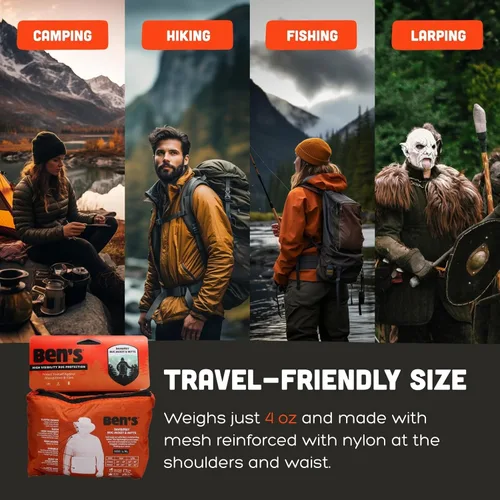 Vista 7 de Ben's InvisiNet - Chaqueta para insectos y guantes - Protección contra insectos duradera y cómoda para actividades al aire libre - Red de insectos