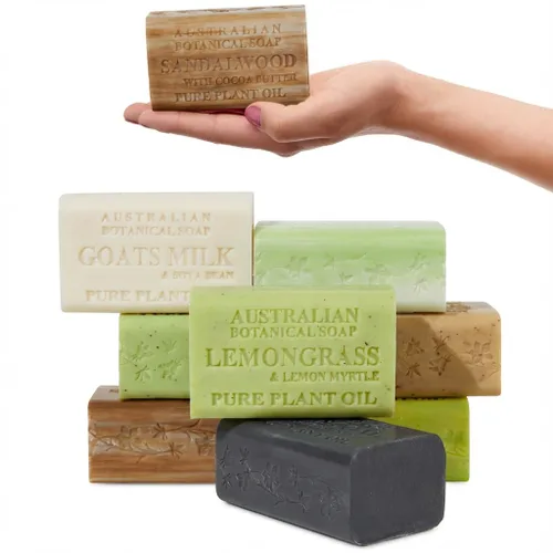 Vista 14 de Jabón negro africano botánico australiano con carbón activado y aceite de menta, 6.6 onzas, paquete de 8 jabones de carbón activado con manteca