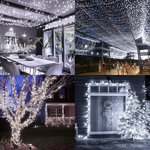 Vista 4 de KNONEW 403FT 1000 LED Christmas Lights Outdoor String Lights 8 Modes & Timer Fairy Light Plug in Waterproof LED String Lights for Xmas Yard Tree