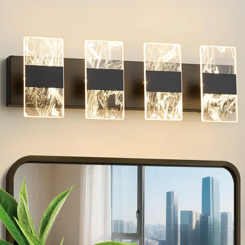 Vista 12 de Luminarias LED Modernas para Baño Regulables, Luz de Tocador Negra de 3 Luces, Luminaria de Iluminación Ajustable 5CCT Luces de Tocador Sobre