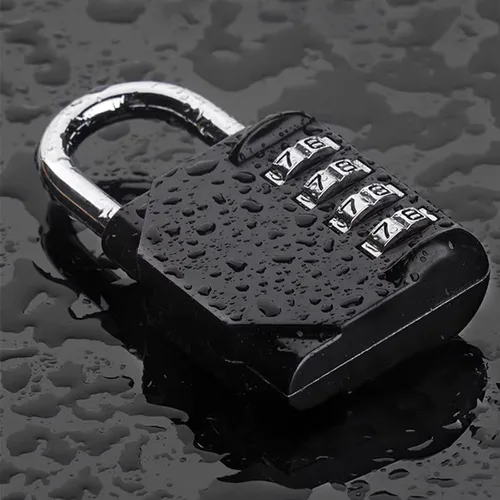 Vista 5 de Candado de Combinación de 4 Dígitos, Candado de Casillero Reiniciable, Candado de Combinación de Metal Impermeable para Casillero de Gimnasio