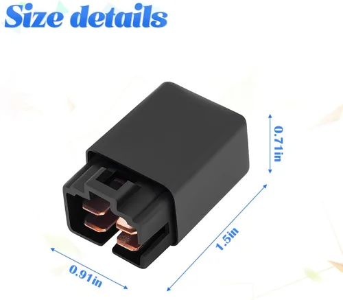 Vista 2 de BESULEN Relé automotriz para control de aire acondicionado de automóvil, 4 pines 40/30 amperios, 12 V CC, relé impermeable para ventilador