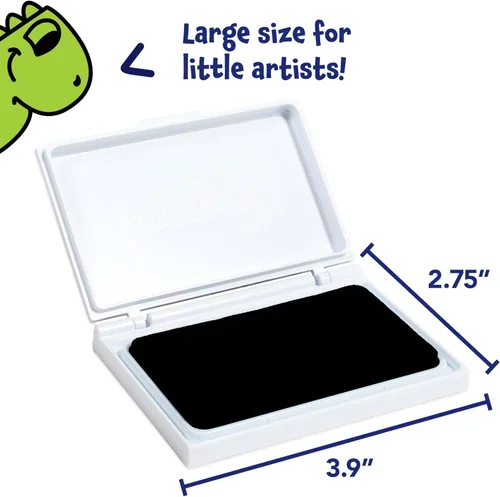 Vista 3 de READY 2 LEARN - Juego de almohadillas de sellos lavables Negro Juego de almohadillas de tinta no tóxica y lavable para niños Resistente a