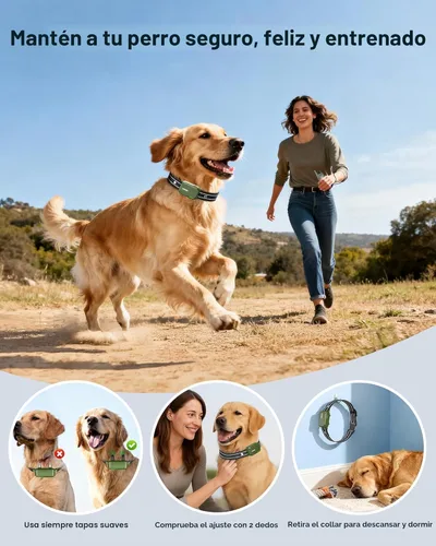 Vista 8 de Jugbow Collar de choque para perro, collar de entrenamiento para perros de 4500 pies con control remoto, IPX8 impermeable, collar eléctrico