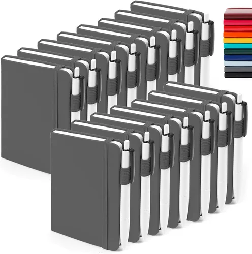 Vista 10 de Feela - Paquete de 15 cuadernos pequeños de bolsillo a granel, mini cuadernos de notas memo de tapa dura con líneas universitarias y soporte