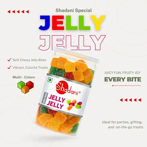 Vista 4 de Shadani Jelly Jelly Caja de dulces suaves con frutas variadas especiales indias 8.11 oz