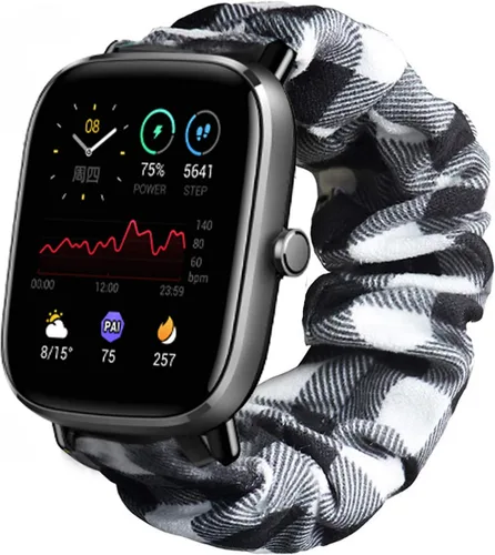 Vista 4 de YOUkei - Correa elástica de tela elástica para mujer, compatible con Amazfit GTS 2 Mini / GTS 2 / GTS 3 Smartwatch