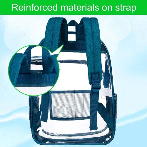 Vista 7 de Mochila transparente resistente para libros mochila escolar traslúcida