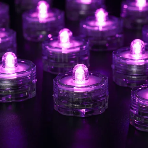 Vista 2 de Wellgium Luces LED sumergibles, impermeables, para bodas, velas de té LED subacuáticas, para centros de mesa, fiesta, Navidad, juego de 24