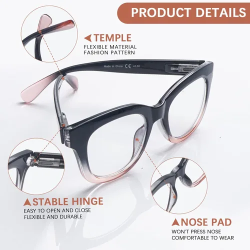 Vista 7 de Oprah Style Reading Glasses for Women Blue Light Blocking 6 Pack Computer Readers Fashion Quality Eyeglasses