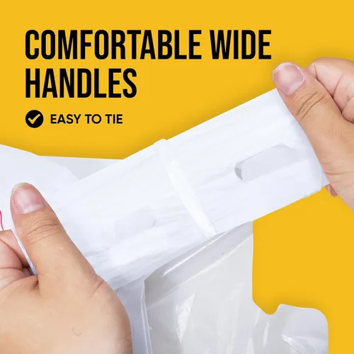 Vista 4 de Bolsas de plástico SheerDelight, 300 unidades de bolsas de agradecimiento, bolsas de plástico con asas para compras, comestibles, bolsa de plástico