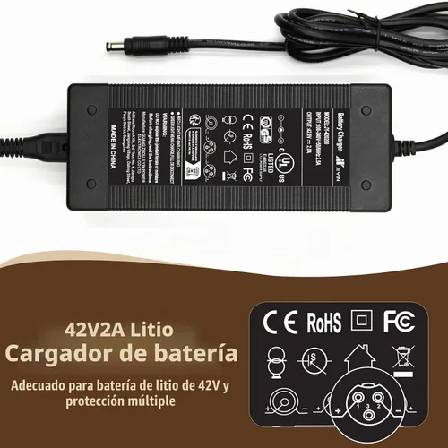 Vista 6 de Cargador rápido de 36 V-42 V 2 A con certificación UL para scooter eléctrico de 36 V, batería de litio Jetson Hoverboard cargador de repuesto