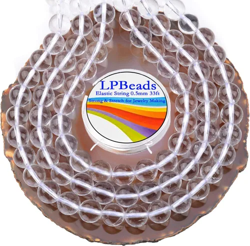 Vista 35 de LPBeads 100 Cuentas de 8mm Cuentas Redondas Naturales de Chakra, Cuentas Sueltas de Piedra Preciosa Redondas para Hacer Joyas con Cordón Elástico