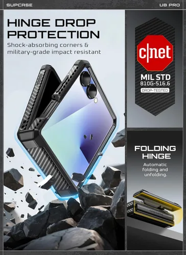 Vista 3 de SUPCASE Funda para Samsung Galaxy Z Flip 7 con soporte integrado y clip para cinturón (Unicorn Beetle Pro), [protección de bisagra]