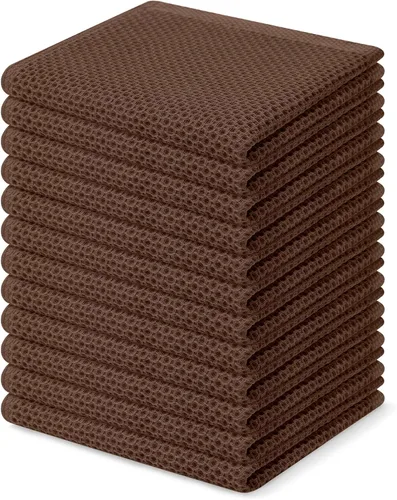 Vista 480 de Homaxy Paños de cocina de 100% algodón con tejido de gofre, ultra suaves, absorbentes, de secado rápido, 12 x 12 pulgadas, paquete de 6, amarillo