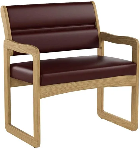 Vista 71 de Wooden Mallet Valley Bariatric Guest, Silla base de trineo, roble mediano