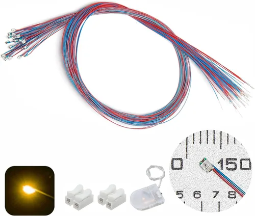 Vista 11 de 50 piezas de LED micro precableados con soldadura previa, LEDs SMD 0805 con accesorios de montaje para construcción de modelos para principiantes