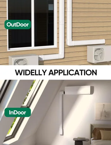 Vista 4 de Kit de cubierta de mini línea dividida de 4 "7.5 pies, cubierta de bomba decorativa de PVC, cubierta de línea de CA para unidades exteriores, aire