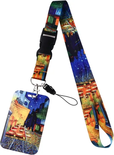 Vista 15 de Soporte para tarjetas de identificación de gato con cordones, soporte vertical de plástico para tarjetas de identificación y cordón sedoso