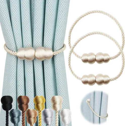 Alzapaños Magnéticos para Cortinas Paquete de 2 Cuerda Alzapaños Decorativos para Cortinas Elegantes Sujetadores de Cortinas para Cortinas y