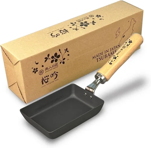 Vista 2 de KAKUSEE Tamagoyaki - Molde para tortilla japonesa enrollada, bandeja para huevos de hierro, lista para inducción, fabricada en Tsubame, Japón