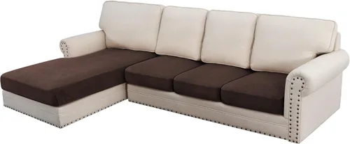 Vista 14 de H.VERSAILTEX Funda de cojín elástica de terciopelo para sofá, funda de cojín de felpa para cojines de silla, protector de muebles, cojín de asiento