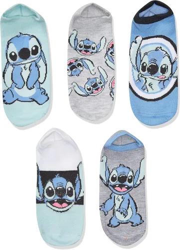 Vista 2 de Disney womens Lilo & Stitch 5 Pack No Show Socks