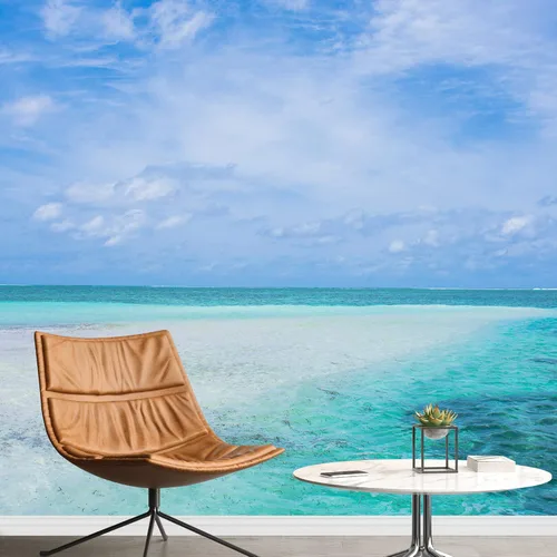 Vista 28 de SIGNFORD Mural de pared romántica playa extraíble, adhesivo de pared para dormitorio, sala de estar, 66 x 96 pulgadas