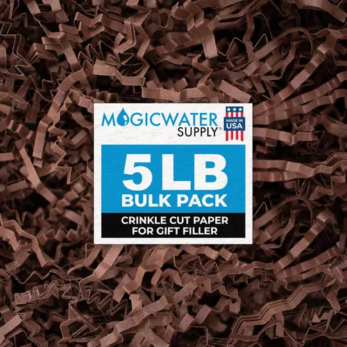 Vista 56 de MagicWater Supply - Relleno de papel triturado de corte arrugado de 1 libra, verde ejército - Embalaje decorativo y protector para regalos de dama