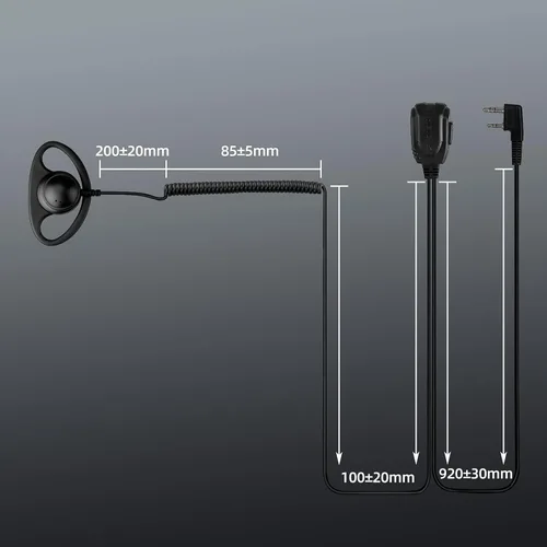 Vista 8 de Retevis Walkie Talkie Auricular con micrófono, tubo de bobina, 2 pines, para RT22 RT68 RT21 H-777 RT27, compatible con Baofeng UV-5R, Arcshell