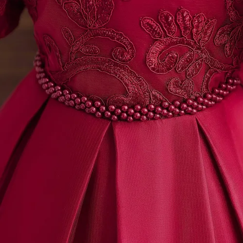 Vista 4 de NNJXD - Vestido de princesa de tul con flores, para usar en bodas, para niñas pequeñas y bebés