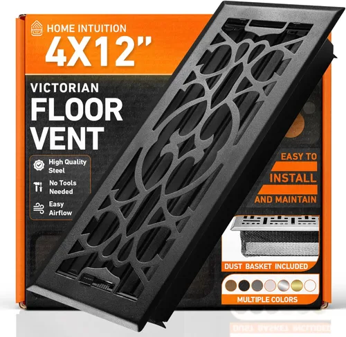 Vista 20 de Cubiertas de ventilación de piso 2X10 con registro de piso y trampa de malla, para calor y aire, ventilación de piso metálica transitable