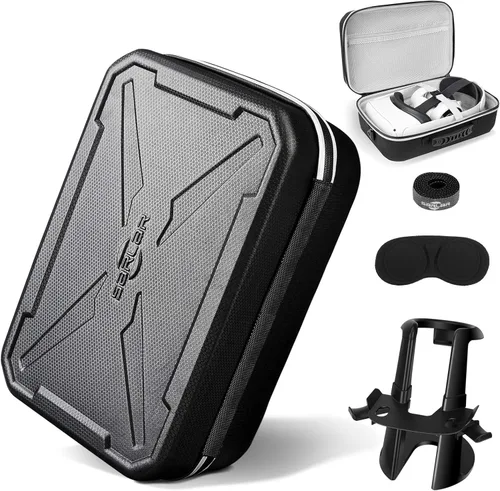 Funda protectora de viaje para auriculares Oculus Quest 2 VR Gaming y controles táctiles accesorios bolsa de transporte incluye soporte de realidad