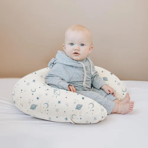 Vista 4 de Konssy 2 paquetes de fundas de almohada de lactancia de muselina, fundas de lactancia suaves y adorables para almohadas de lactancia, fundas