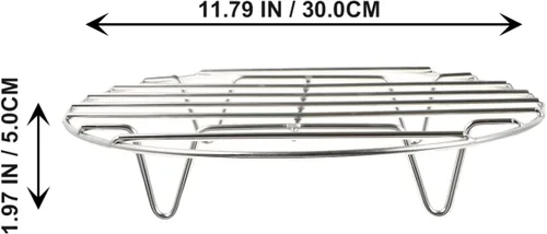 Vista 2 de Barbacoa Accesorios Rejilla Rejilla redonda de acero inoxidable para hornear pasteles de galletas de costilla, 11.7 pulgadas