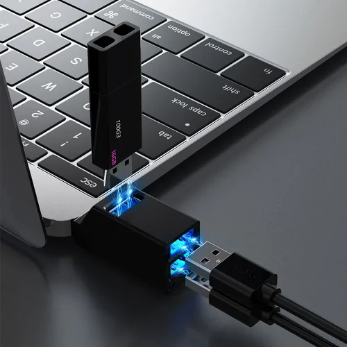 Vista 2 de Cable de extensión USB 2.0 largo de 30 pies con hub, largo USB2.0 A macho a hembra, cable de extensión USB A, extensor de transferencia de datos USB